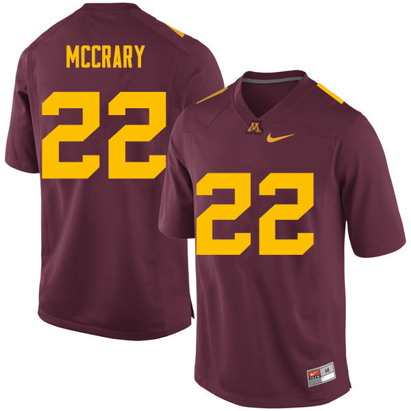 Men #22 Kobe McCrary Minnesota Golden Gophers College Football Jerseys Sale-Maroon